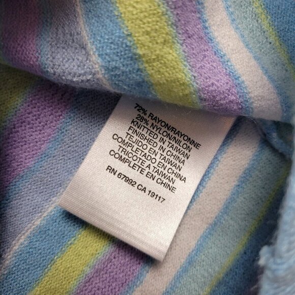 Sigrid Olsen Womens Tank Top Womens Large Knit Career Office Pastel Strip Easter - Picture 10 of 14